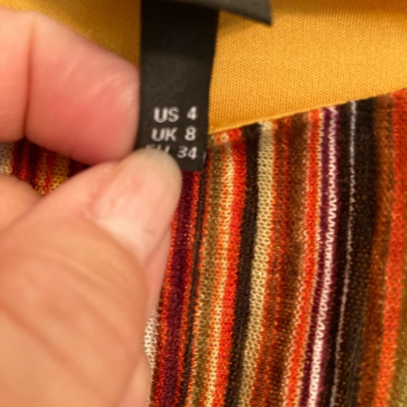 Maggy London Multicolor Striped Midi Dress Size 4 | Tie Waist - Picture 7 of 7